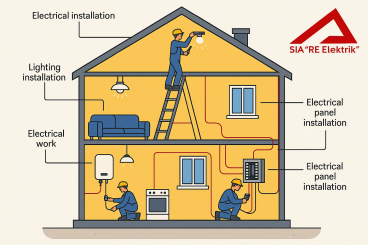 RE ELEKTRIK SIA, eletromontāža, elektroinstalācijas